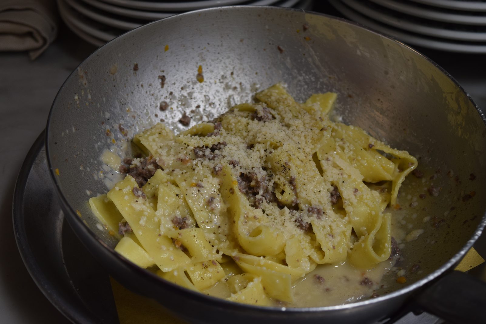 Pappardelle fresche mantecate in padella